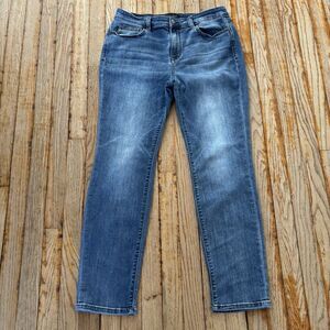 Judy Blue Straight Fit Jeans Sz 15/32 Blue Stretch Shaded Whiskered